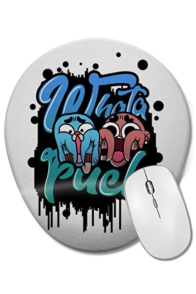 BASKI DÜNYASI Γκάμπολ Οβάλ Επιφάνεια Ποντικιού με Στήριξη Καρπού  "What'a Fuck "