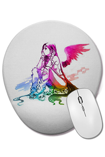 BASKI DÜNYASI Mouse Pad oval cu suport pentru încheietura mâinii Darkness