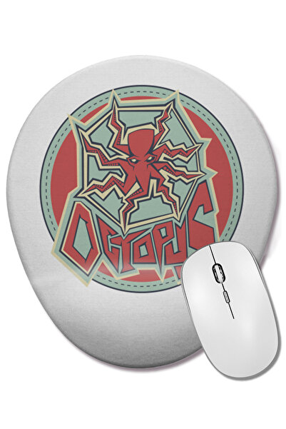 BASKI DÜNYASI Mouse Pad oval Octopus cu suport pentru încheietura mâinii