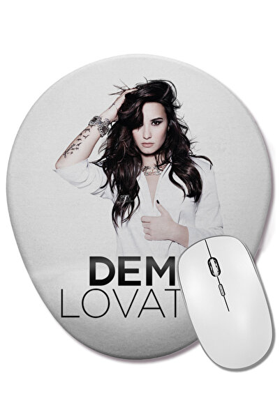 BASKI DÜNYASI Demi Lovato Oval Mouse Pad with Wrist Support