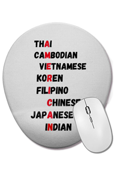 BASKI DÜNYASI AMERICAN The Other Ones Stop AAPI Hate Mouse Pad oval cu suport pentru încheietura mâinii