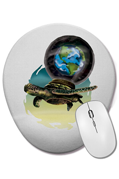 BASKI DÜNYASI A Grande Tartaruga Mouse Pad oval cu suport pentru încheietura ...