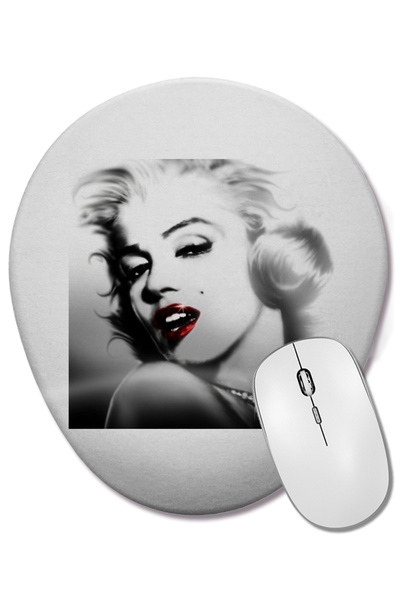BASKI DÜNYASI Mouse Pad oval Marilyn Monroe cu suport pentru încheietura mâinii