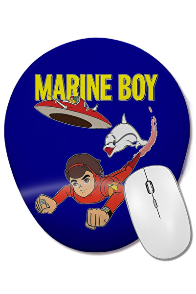 BASKI DÜNYASI Mouse Pad oval Marine Boy cu suport pentru încheietura mâinii
