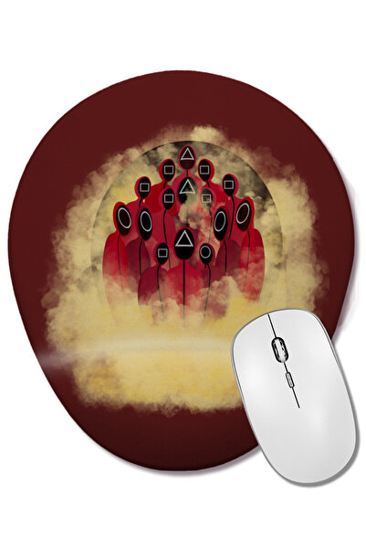 BASKI DÜNYASI Mouse Pad oval Squid Game cu suport pentru încheietura mâinii