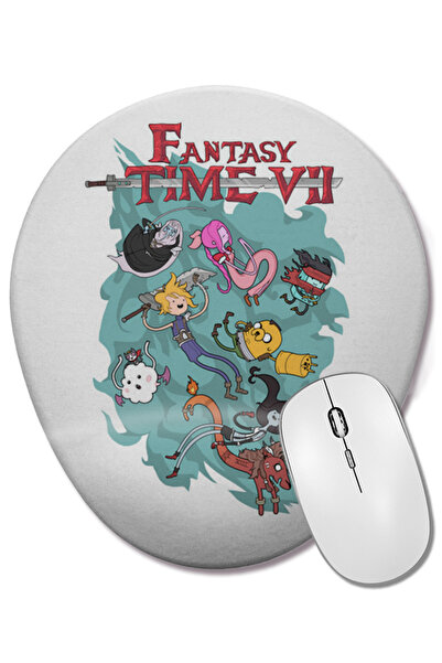 BASKI DÜNYASI Mouse Pad oval Fantasy Time VII cu suport pentru încheietura mâ...