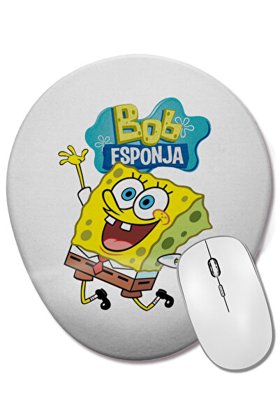 BASKI DÜNYASI Bob Esponja Σφουγγαράκης Οβάλ ποντίκι με υποστήριξη καρπού