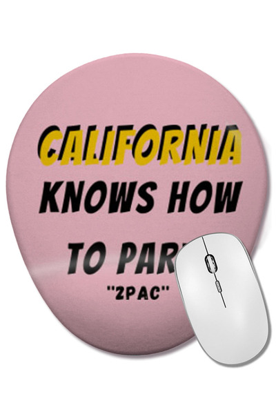 BASKI DÜNYASI Mouse Pad oval din California cu suport pentru încheietura mâinii