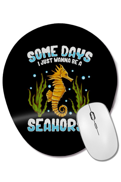 BASKI DÜNYASI Drăguț și amuzant Unele zile doar vreau să fiu un calăul de mare Mouse pad oval cu suport pentru încheietura mâinii