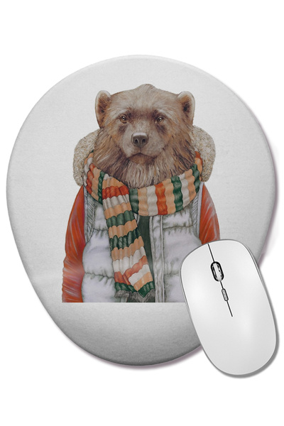 BASKI DÜNYASI Οβάλ ποντίκι με ψύξη με υποστήριξη καρπού