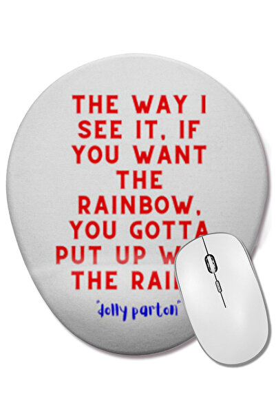 BASKI DÜNYASI Ο Οβάλ ποντικοπίνακας με υποστήριξη καρπού με αποσπάσματα από τ...