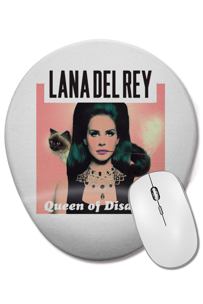 BASKI DÜNYASI Mouse Pad oval Lana Del Rey Queen Of Lana cu suport pentru înch...