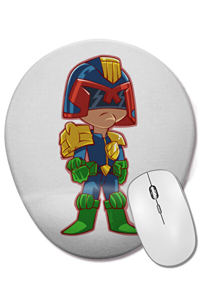 BASKI DÜNYASI Mouse Pad oval Judge Dredd cu suport pentru încheietura mâinii