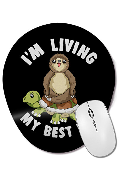 BASKI DÜNYASI Χαριτωμένο οβάλ ποντίκι με σχέδιο καρχαρία και χελώνα με στήριγ...