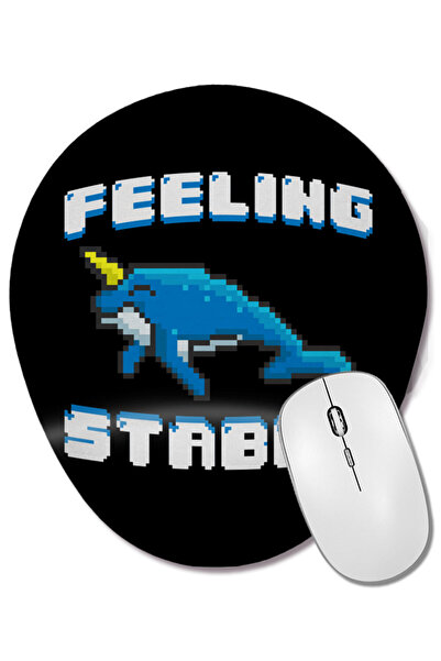 BASKI DÜNYASI Adorable Feeling Stabby Mouse Pad oval cu suport pentru încheie...