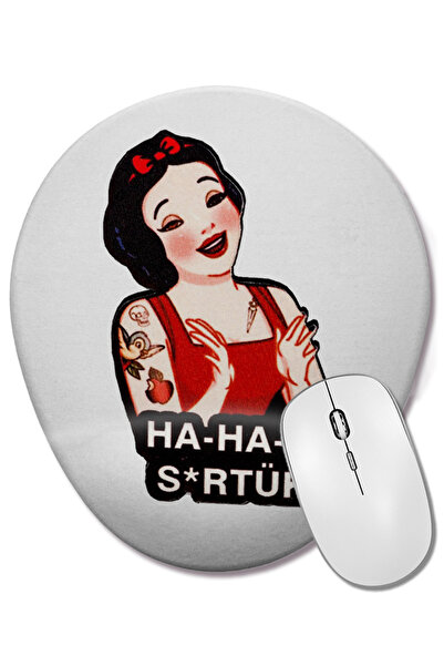 BASKI DÜNYASI Ха ха ха, развратна принцеса, подложка за мишка с овална форма, поддържаща китката, съвместима