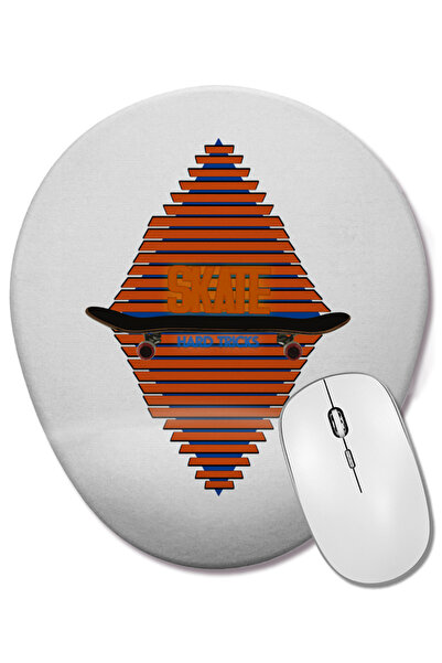 BASKI DÜNYASI Mouse Pad oval cu suport pentru încheietura mâinii Skate Hard Tricks
