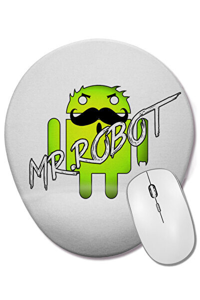 BASKI DÜNYASI Mouse Pad oval Mr Robot 02 cu suport pentru încheietura mâinii