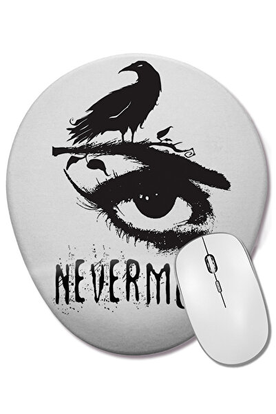 BASKI DÜNYASI Mouse Pad oval Nevermore Edgar Allan Poe cu suport pentru înche...