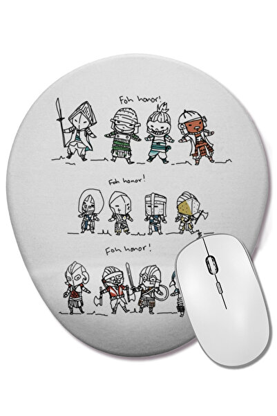 BASKI DÜNYASI Mouse Pad oval pentru Honor Foh Honor cu suport pentru încheiet...