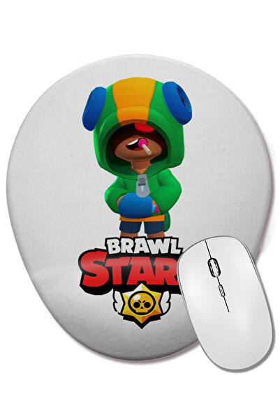 BASKI DÜNYASI Brawl Stars Leon 004 Mouse Pad oval cu suport pentru încheietur...