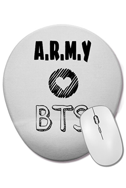 BASKI DÜNYASI Mouse Pad oval Bts Army cu suport pentru încheietura mâinii