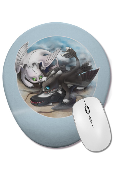 BASKI DÜNYASI Как да обучиш дракона си Bilek Destekli Oval Mouse Pad