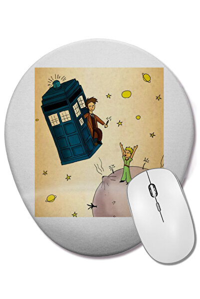 BASKI DÜNYASI Mouse Pad oval Dr. Who Little Prince cu suport pentru încheietu...