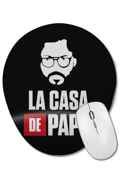 BASKI DÜNYASI La Casa De Papel 010 Ovalna podloga za miša sa podrškom za zglob