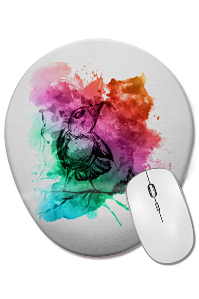 BASKI DÜNYASI Οβάλ ποντίκι με υποστήριξη καρπού Aquarele Bird