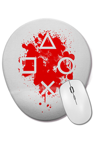 BASKI DÜNYASI Mouse Pad oval Botoes Games cu suport pentru încheietura mâinii