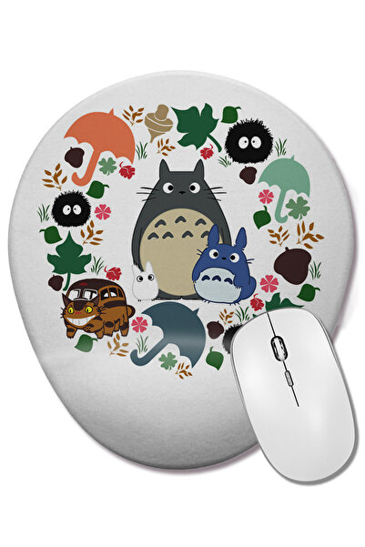BASKI DÜNYASI Totoro 01 Mouse Pad oval cu suport pentru încheietura mâinii