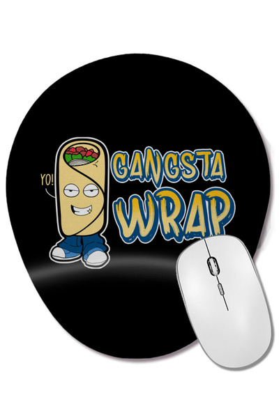 BASKI DÜNYASI Drăguț și amuzant Gangsta Wrap Yo! Mouse Pad oval Burrito Rap F...