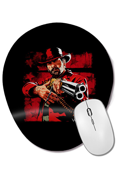 BASKI DÜNYASI Red Dead Redemption 2 04 Mouse Pad oval cu suport pentru încheietura mâinii