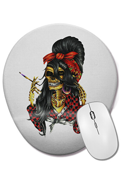 BASKI DÜNYASI Овална подложка за мишка с подложка за китката на Ейми Уайнхаус