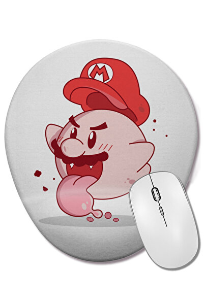 BASKI DÜNYASI Mouse Pad oval Ghost Mario cu suport pentru încheietura mâinii