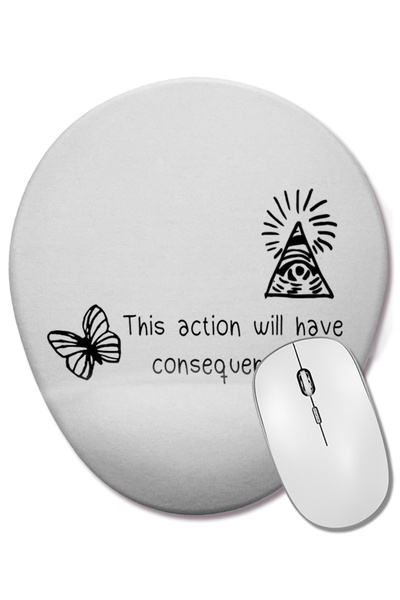 BASKI DÜNYASI Viața este ciudată Aceste acțiuni vor avea consecințe Mouse Pad oval cu suport pentru încheietura mâinii