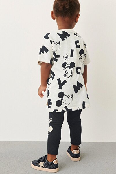 Lolliboomkids Girl Ribbed Tights Leggings Set 2 Pieces Mouse Print Cotton Ribbing