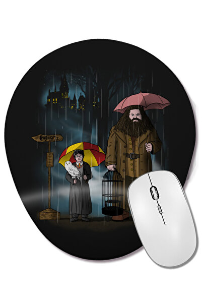 BASKI DÜNYASI Harry Potter My Neighbor Hagrid Bilek Destekli Oval Mouse Pad