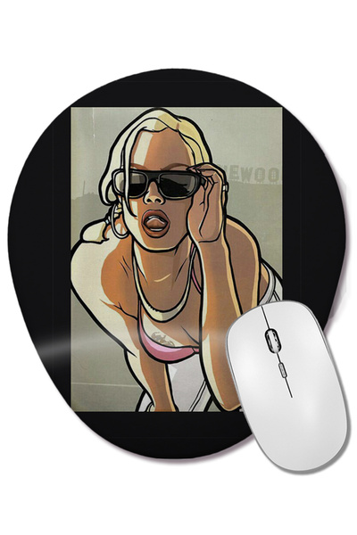 BASKI DÜNYASI Mouse Pad oval Grand Theft Auto Gta cu suport pentru încheietura mâinii