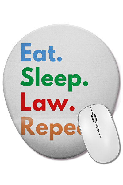 BASKI DÜNYASI Eat Sleep Law Repeat 02 Mouse Pad oval cu suport pentru încheie...