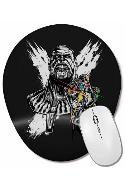 BASKI DÜNYASI Mouse Pad oval Thanos Infinity Gauntlet Avengers Infinity War cu suport pentru încheietura mâinii