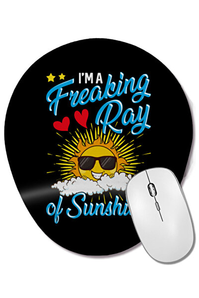 BASKI DÜNYASI Cute I'm A Freaking Ray Of Sunshine Oval Mouse Pad With Wrist Support