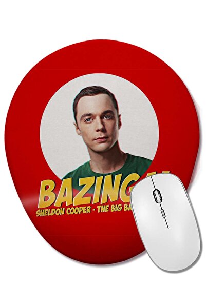 BASKI DÜNYASI Teoria Big Bang Sheldon Cooper Bazinga Mouse Pad oval cu suport pentru încheietura mâinii