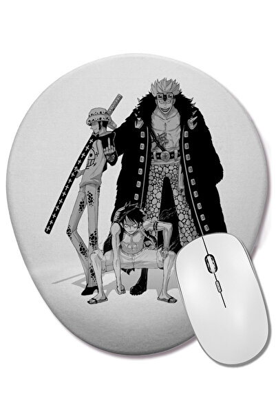 BASKI DÜNYASI Mouse Pad oval Piratas One Piece cu suport pentru încheietura m...
