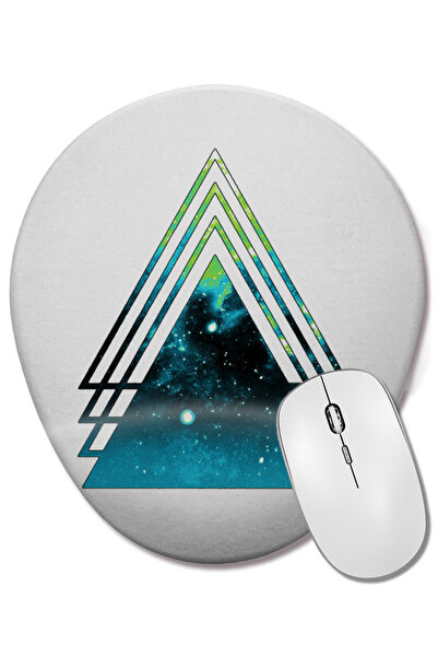 BASKI DÜNYASI Mouse Pad oval Quoiromantic Quoisexual Layered Galaxy Triangles...
