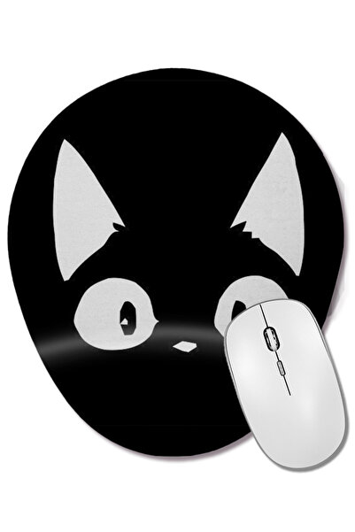 BASKI DÜNYASI Λευκή γάτα Black Bad Cats Οβάλ ποντίκι με υποστήριξη καρπού