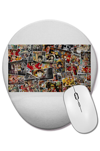 BASKI DÜNYASI One Piece Anime Oval Mouse Pad with Wrist Support