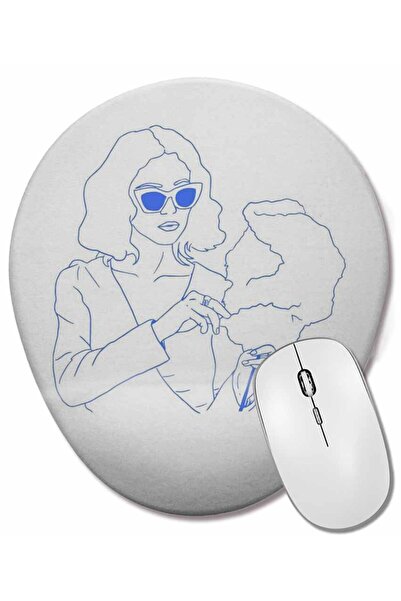 BASKI DÜNYASI Plava ovalna podloga za miša sa podrškom za zglob