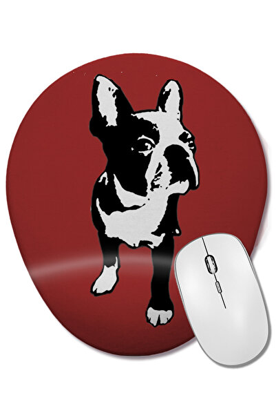BASKI DÜNYASI BullFrances Pug Dog Oval Mouse Pad με στήριγμα καρπού